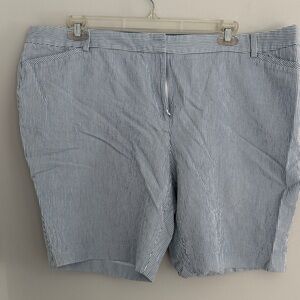 Talbots Blue and White Seersucker Bermuda Shorts